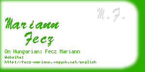 mariann fecz business card